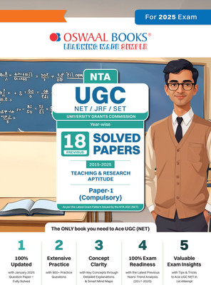NTA UGC NET/JRF/SET Paper1:18 Solved(2015-25)|Teaching&Research Aptitude for 2025(Paperback, Oswaal Editorial Board)