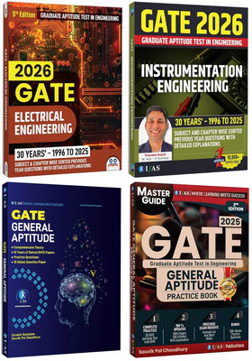 GATE Instrumentation Engineering, Electrical and GATE General Aptitude Theory And Practice  - 2026 [Set of 4 Books] Previous Year Solved Papers with Detailed Solution | Topic Wise Sorted Question Bank with Detailed Explanation | Best Seller Guide for GATE Electrical & Instrumentation Engineering Exa