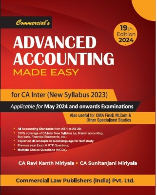 Advanced Accounting Made Easy CA Inter New Syllabus 2023(Paperback, CA Ravi Kanth Miriyala)