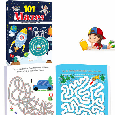 Activity book for kids :- 101+ Mazes Book - Educational Puzzle Fun for Early Learners, Early learning activity book, Book for preschoolers(Paperback, GOWOO)