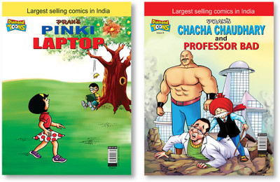Chacha Chaudhary and Professor Bad + Pinki Laptop(Paperback, Pran)