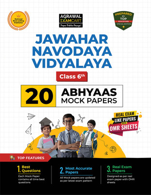 Examcart Jawahar Navodaya Vidyalaya (JNV) Class 6 Entrance Exam 2026 | 20 Abhyaas Mock Test Papers with OMR Sheets | Latest Syllabus & Pattern Real Exam-Like Practice Sets (English)(Paperback, Examcart Experts)