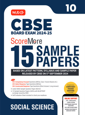 MTG CBSE Class 10 ScoreMore 15 Sample Papers Social-Science Book For 2025 Board Exam | Detailed Solutions of Each Chapter | Based on Latest CBSE Pattern & Syllabus(Paperback, MTG Editorial Board)