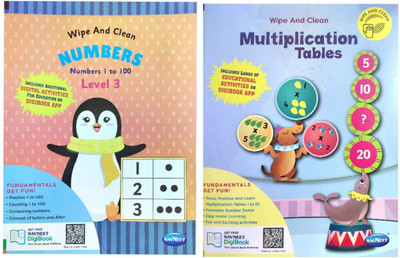 multiplication table and number book (combo of 2) for kids
wipe and clean(Paperback, Navneet Education Ltd.)