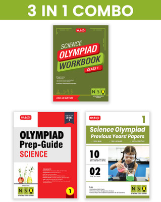 MTG Class-1 National Science Olympiad (NSO) Workbook, Prep-Guide & Previous Years Papers (PYQs) with Mock Test Paper (Set of 3 Books) - SOF Olympiad Books For 2025-26 Exam(Paperback, MTG Editorial Board)