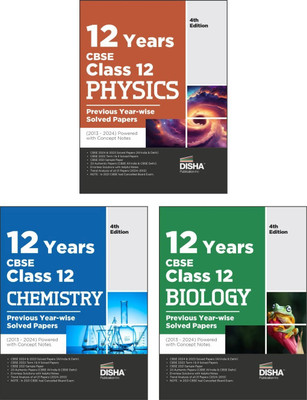 Combo (Set of 4 Books) 12 Years Cbse Class 12 Physics, Chemistry, Biol(English, Paperback, unknown)
