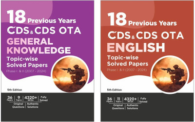 18 Topic-Wise Cds Ota English & General Knowledge Previous Year Solved Papers(English, Paperback, unknown)