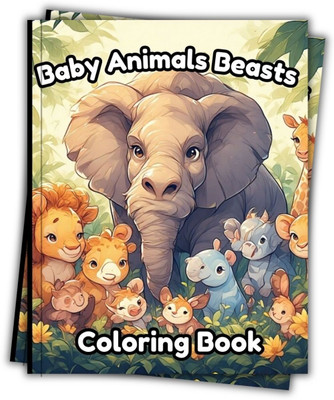 Baby Animals Beasts Preschool Doodle Coloring Book, Happy Birthday Gifts Age 3-8(Paperback, Renuka Press)