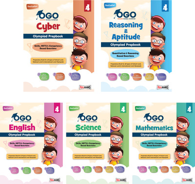 Full Marks OGO Olympiad Books for Class 4 | Combo of 5 Books (Math, Science, English, Reasoning & Cyber) - Engaging Guides with Practice Papers, Interactive Exercises & Concept Videos for 2024-25(Paperback, Full Marks)