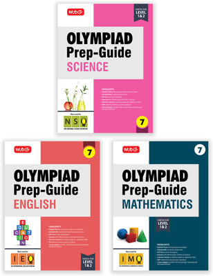 MTG Olympiad Prep-Guide Class-7 Mathematics, Science & English (Set of 3 Books) - Detailed Theory, IMO-NSO-IEO Previous Years Questions with Self Test For SOF 2025-26 Exam(Paperback, MTG Editorial Board)