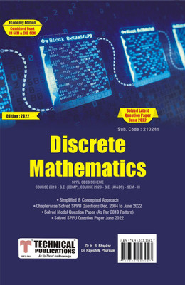 Discrete Mathematics for SPPU 19 Course (SE - III - Comp/AI&DS - 210241)(Paperback, Dr.H.R.Bhapkar, Dr. Rajesh N. Phursule)