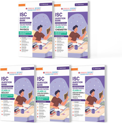 Oswaal Isc Question Bank Chapter-Wise Topic-Wise Class 12 Physics, Chemistry, Biology, English Paper-1 and 2 (Set of 5 Books) for 2025 Board Exams(English, Paperback, Jain P.)