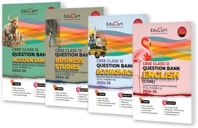 Educart CBSE Class 12 Question Bank ACCOUNTANCY,BUSINESS STUDIES, ECONOMICS & ENGLISH 2024-25 Bundle (Set of 4 Books) For 2025 Board Exams(Paperback, Educart)