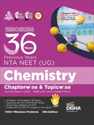 Errorless 36 Previous Years Nta Neet (Ug) Chemistry Chapter-Wise & Topic-Wise Solved Papers (2023 - 1988) with Value Added Notes Pyqs Question Bank(English, Paperback, unknown)