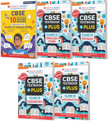 Oswaal CBSE 10 Previous Years' Solved Papers and Textbook Plus Class 12 Science (PCM) English Core, Physics, Chemistry & Mathematics (Set of 5 Books) For Latest Exam(Product Bundle, Oswaal Editorial Board)