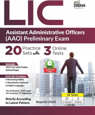 LIC Assistant Administrative Officers (AAO) Preliminary Exam 20 Practice Sets with 3 Online Tests(English, Paperback, Disha Experts)