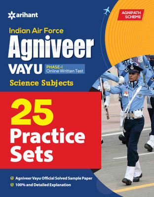 25 Practice Sets Indian Air Force Agniveer Vayu Phsae-1 Online Written Test Science Subjects(English, Paperback, unknown)