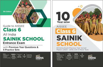 Combo (set of 2 Books) Study Package for AISSEE Class 6 All India SAINIK School Entrance Exam - Guide + Previous Year Solved Papers + Practice Sets - 4th Edition(Paperback, Disha Experts)