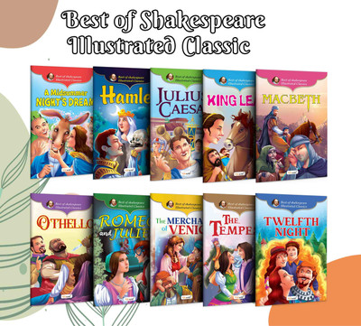 Best of Shakespeare Illustrated Classic: Twelfth Night, Macbeth, Romeo and Juliet, Othello and more – Illustrated story pack for kids, Creative reading classics | Combo of 10 Books(Paperback, GOWOO)