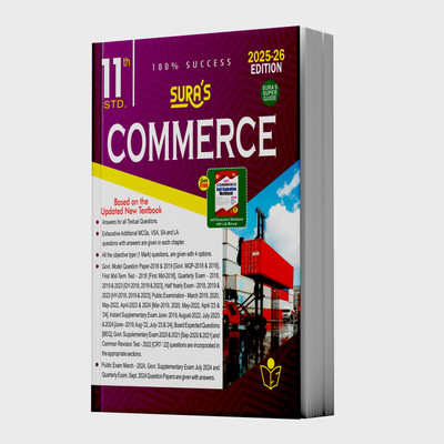 SURA`S 11th Standard Commerce Exam Guide English Medium 2025-26 Latest Updated Edition(Paperback, A PANEL OF AUTHORS)