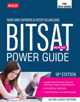 MTG BITSAT Power Guide with Previous Year Chapter-wise Solved Papers (PYQ) | 10 Model Test Papers | Physics, Chemistry, Mathematics, English & Logical Reasoning For 2024 Exam(Paperback, Anil Ahlawat) MTG BITSAT Power Guide with Previous Year Chapter-wise Solved Papers (PYQ) | 10 Model Test Papers | Physics, Chemistry, Mathematics, English & Logical Reasoning For 2024 Exam(Paperback, Anil Ahlawat)