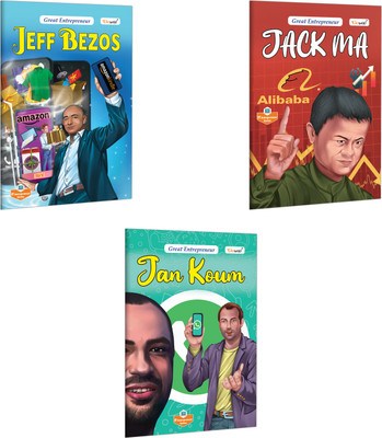 Jeff Bezos, Jack Ma and Jan Koum (Great Entrepreneurs) :- Fun learning stories for kids, Simple stories for young readers, Kids storybooks | Combo of 3 Books(Paperback, GOWOO)