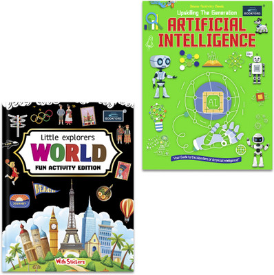 Little Explorer WORLD Fun Activity Edition with Stickers + STEM Activity Book on Artificial Intelligence – Set of 2 Interactive Learning Books for Kids(Paperback, BOOKFORD PUBLICATIONS PVT. LTD.)