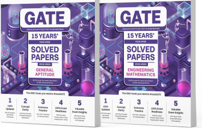 Oswaal Gate Year-Wise 15 Years Solved Papers 2010 to 2024 (Set of 2 Books) General Aptitude and Engineering Mathematics for 2025 Exam(English, Paperback, Jain P.)