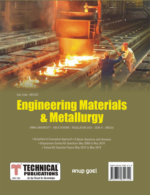 Engineering Materials and Metallurgy for BE Anna University R21CBCS (III- MECH - ME3392)(Paperback, Anup Goel)