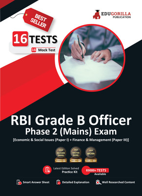 RBI Grade B Officer's Phase 2 (Mains) Exam  - 2024 | 16 Mock Tests (Paper I and III) (1000 Solved Objective Questions) with Free Access to Online Tests(English, Paperback, Edugorilla)
