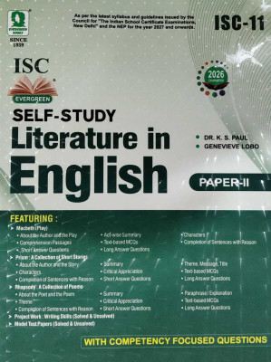 Evergreen Isc Self Study Literature In English - Paper 2 - Class 11 (New Syllabus Macbeth, Prism, Rhapsody)(Paperback, K S PAUL)