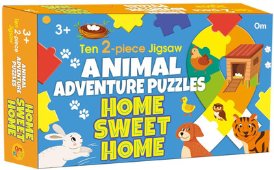 Animal Adventure Puzzles Home Sweet Home: Ten 2-Pieces Jigsaw for Kids Learn and Play | Brain Games | Mind Teaser | Puzzle Set; 3+ Ages(Puzzle Book, Om Books Editiorial Team) Animal Adventure Puzzles Home Sweet Home: Ten 2-Pieces Jigsaw for Kids Learn and Play | Brain Games | Mind Teaser | Puzzle Set; 3+ Ages(Puzzle Book, Om Books Editiorial Team)