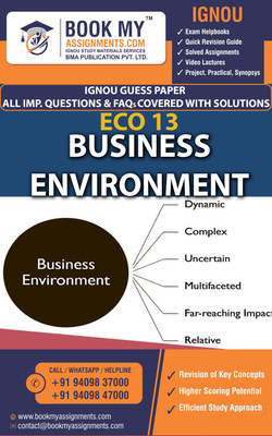 IGNOU ECO 13 Business Environment Exam Preparetion Book for Ignou student (GUESS PAPER) | Customized Study Srategy.(Paperback, BMA Publication)