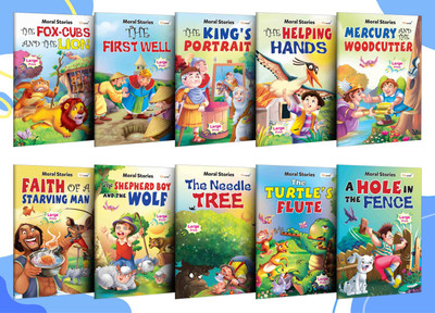 LKG Class Picture Story Book Pack 1 : All-in-One Essential Story Book Gift Set for Kids | Picture Library Set of 10 Story Books for Children(Paperback, GOWOO)