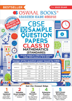 Oswaal Cbse Sample Question Papers Class 10 Mathematics Standard Book for 2023 Board Exam(English, Paperback, unknown)