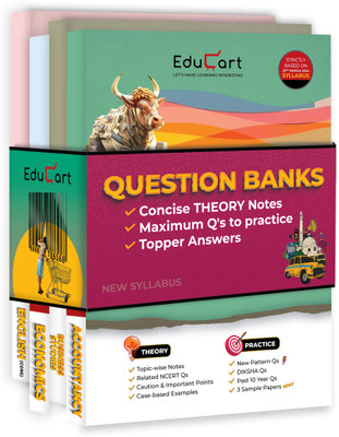 (OLD) Educart CBSE Class 12 Question Bank ACCOUNTANCY,BUSINESS STUDIES, ECONOMICS & ENGLISH 2024-25 Bundle (Set of 4 Books) For 2025 Board Exams (As per latest CBSE Syllabus 23 Mar 2024)(English, Paperback, unknown)