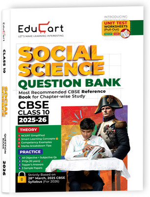 Educart CBSE Question Bank Class 10 Social Science 2025-26 on new Syllabus 2026 (Introducing Unit Test Worksheets)(Paperback, Digraj Singh Rajput, Educart)