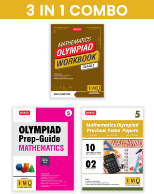 MTG Class-5 International Mathematics Olympiad (IMO) Workbook, Prep-Guide & Previous Years Papers (PYQs) with Mock Test Paper (Set of 3 Books) - SOF Olympiad Books For 2025-26 Exam(Paperback, MTG Editorial Board)