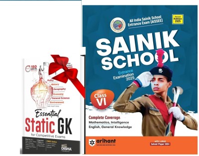 Sainik School Entrance Examination 2025 Class VI Along with Static General Knowledge 2024 free(Paperback, DISHA TEAM)