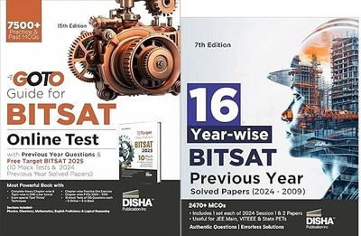 GoTo Guide for BITSAT Online Test 2025 with Previous Year Questions & Free Target BITSAT (10 Mock Tests & 2024 Year Soved Paper) 15th Edition | Physics, Chemistry, Maths, English & Logical Reasoning &16 Year-wise BITSAT Previous Year Solved Papers (2024 - 2009) 7th Edition | Physics, Chemistry, Math GoTo Guide for BITSAT Online Test 2025 with Previous Year Questions & Free Target BITSAT (10 Mock Tests & 2024 Year Soved Paper) 15th Edition | Physics, Chemistry, Maths, English & Logical Reasoning &16 Year-wise BITSAT Previous Year Solved Papers (2024 - 2009) 7th Edition | Physics, Chemistry, Math