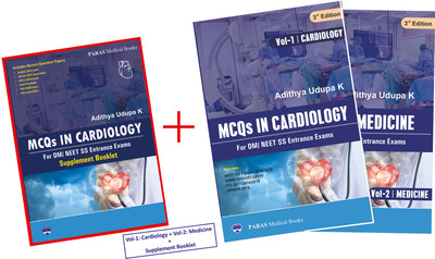MCQs IN CARDIOLOGY
For DM/ NEET SS Entrance Exams,2Vols + Supplement Book,2023(Paperback, Adithya Udupa K)