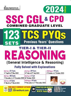 SSC CGL & CPO Reasoning TCS PYQs Tier 1 & Tier 2 123 Sets Solved Papers 2024 Edition (English Medium)(5003)(Hindi, Hardcover, unknown)