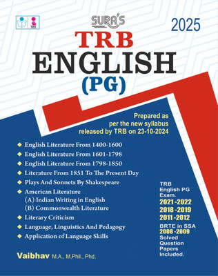 SURA`S TRB English(PG) Exam Book Guide and Original Solved Question Papers - Latest Updated Edition 2025(Paperback, VAIBHAV)