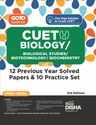 Go to Guide for Cuet (Ug) Biology/ Biological Studies/ Biotechnology/ Biochemistry with 6 Previous Year Questions (3 Sets of Cuet 2022 + 1 Set Each of Cucet 2017 - 2021) & 10 Practice Sets(English, Paperback, unknown) Go to Guide for Cuet (Ug) Biology/ Biological Studies/ Biotechnology/ Biochemistry with 6 Previous Year Questions (3 Sets of Cuet 2022 + 1 Set Each of Cucet 2017 - 2021) & 10 Practice Sets(English, Paperback, unknown)