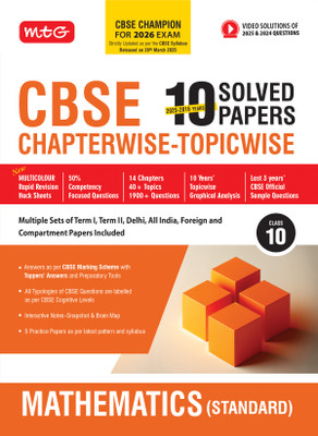 MTG CBSE 10 Years (2025-2016) Chapterwise Topicwise Solved Papers Class 10 Mathematics Standard - CBSE Champion For 2026 Exam | Free Video Solution of PYQs | CBSE Sample Papers (As Per Latest Pattern)(Paperback, MTG Editorial Board)