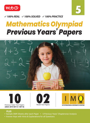 MTG IMO Class-5 Olympiad 10 Previous Years Papers (2023-2019 Set A & B) Mathematics with Mock Test Papers - Sample OMR Sheet with Chapterwise Analysis | SOF Olympiad Books For 2024-25 Exam(English, Paperback, MTG Editorial Board)
