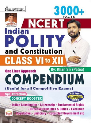 NCERT Indian Polity and Constitution Class 6 to 12 one liner approach Compendium By Khan Sir Patna (English Medium) (4021)(Paperback, Khan Sir Patna)