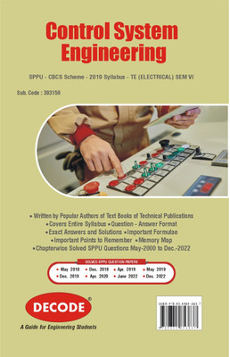 Control System Engineering for SPPU 19 Course (TE - VI - Electrical - 303150) (Decode)(Paperback, UDAY A. BAKSHI)