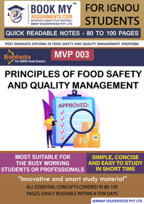 IGNOU MVP 003 Principles of Food Safety and Quality Management Study Guide (Quick Readable Notes) for Ignou Student(Paperback, BMA Publication)
