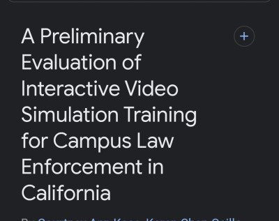 A Preliminary Evaluation of Interactive Video Simulation Training for Campus Law Enforcement in California(Paperback, Courtney Ann Kase, Karen Chan Osilla, Rachana Seelam, Bradley D. Stein, Michelle W. Woodbridge) A Preliminary Evaluation of Interactive Video Simulation Training for Campus Law Enforcement in California(Paperback, Courtney Ann Kase, Karen Chan Osilla, Rachana Seelam, Bradley D. Stein, Michelle W. Woodbridge)